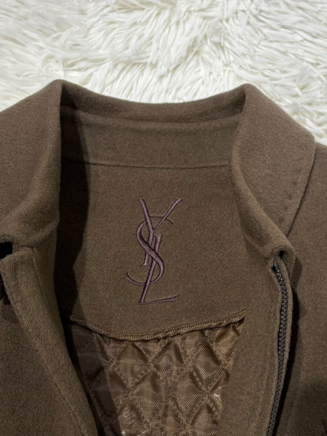 YSL 90’s 모카브라운 핸드메이드 울 자켓 상품이미지6