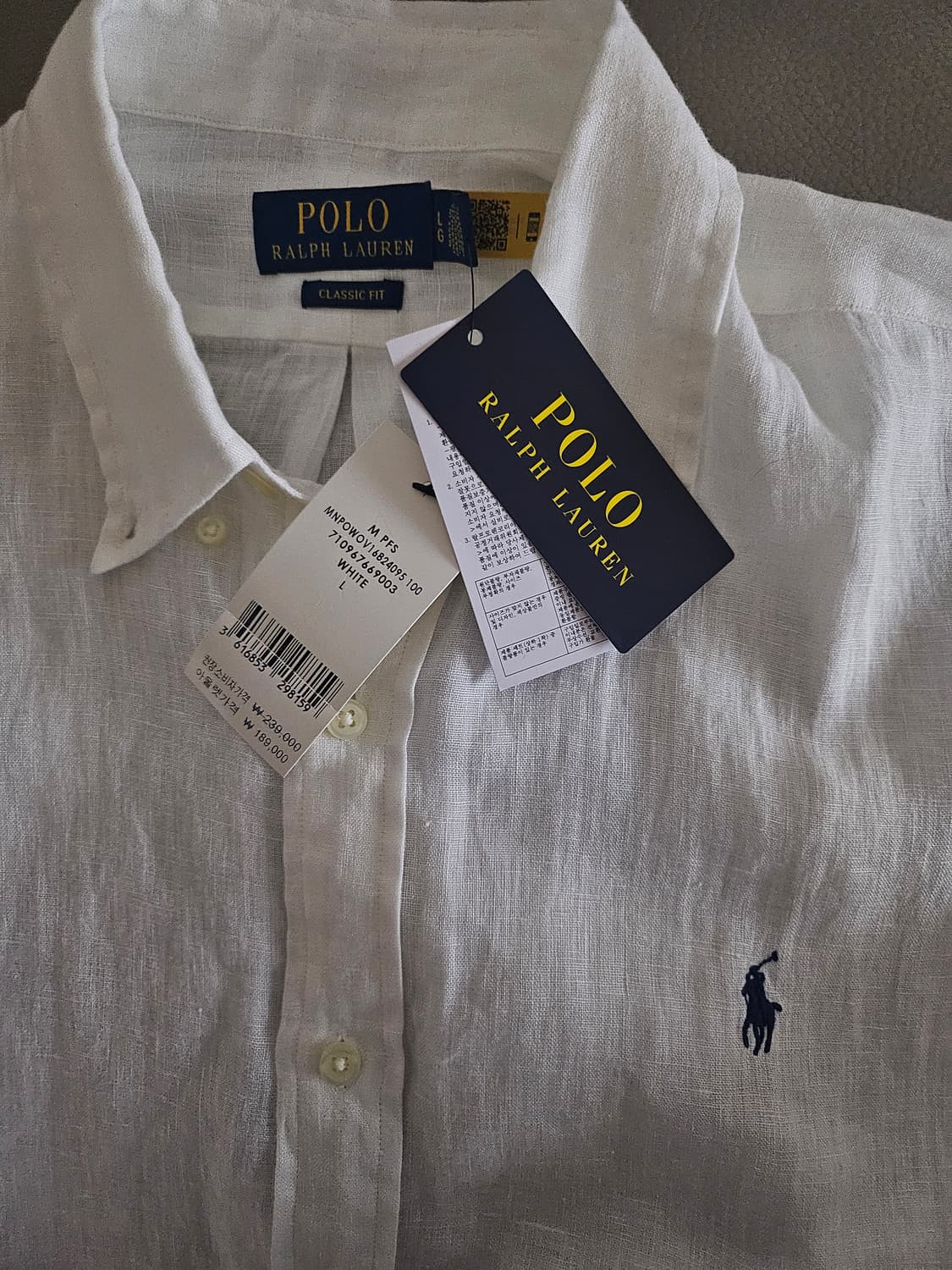 [새상품] 폴로 랄프로렌 린넨 셔츠 남방 클래식 L 상품이미지2