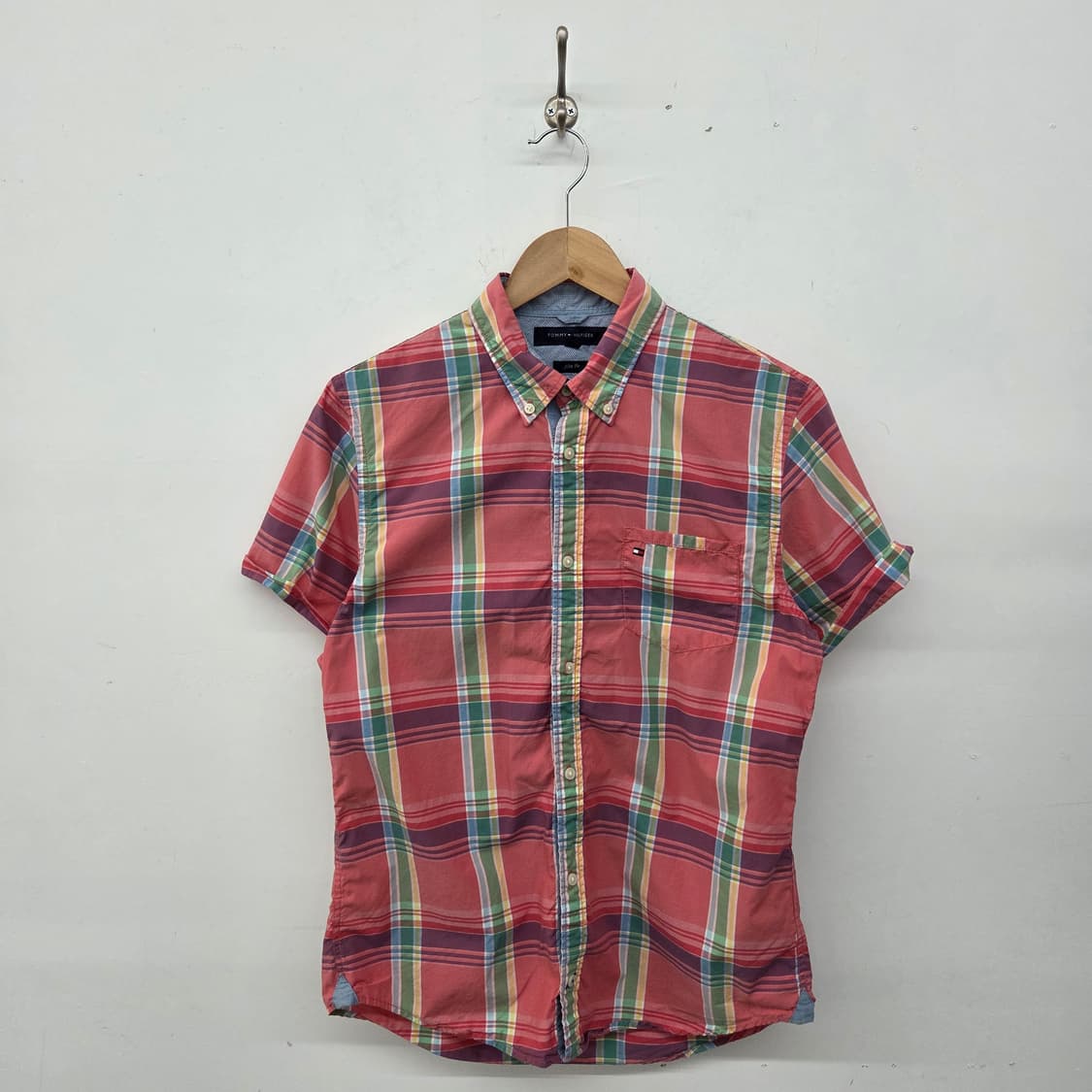 타미힐피거 체크 반팔 셔츠 여m 상품이미지1