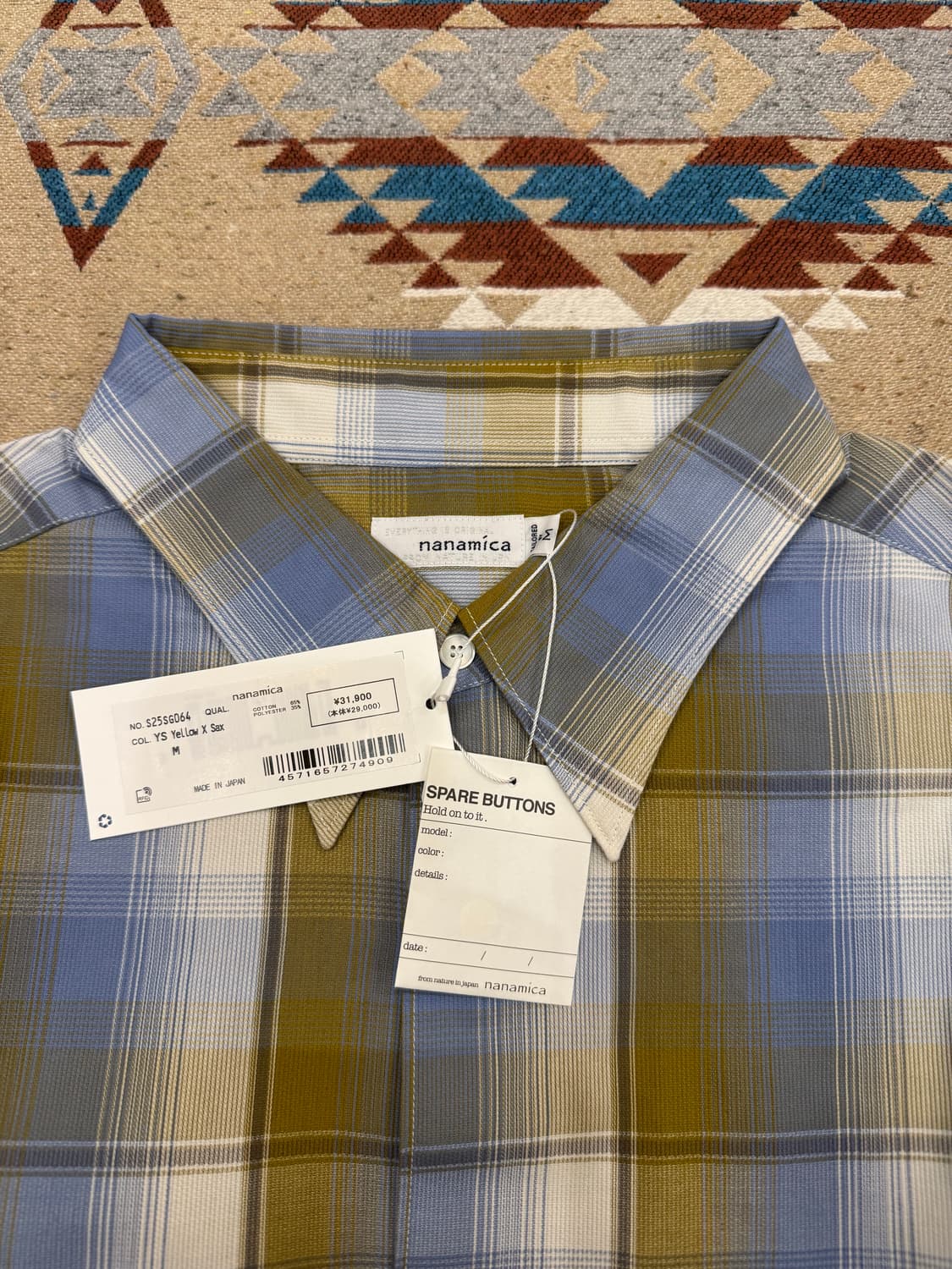 [M][100] 나나미카 레귤러 카라 PK 셔츠 옐로우x삭스 상품이미지3