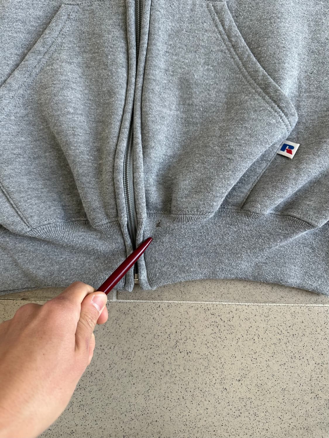 90s 빈티지 러셀 후드집업 그레이 XL 상품이미지7