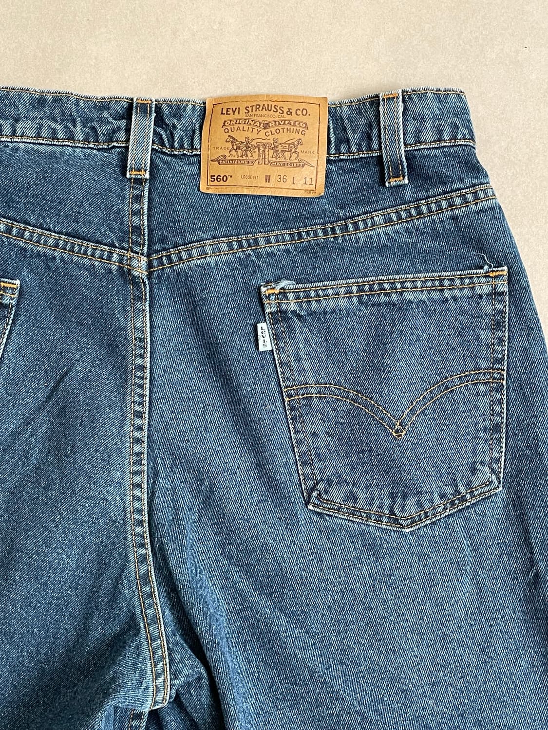 90s 리바이스560 데님쇼츠 36x11 made usa 상품이미지8