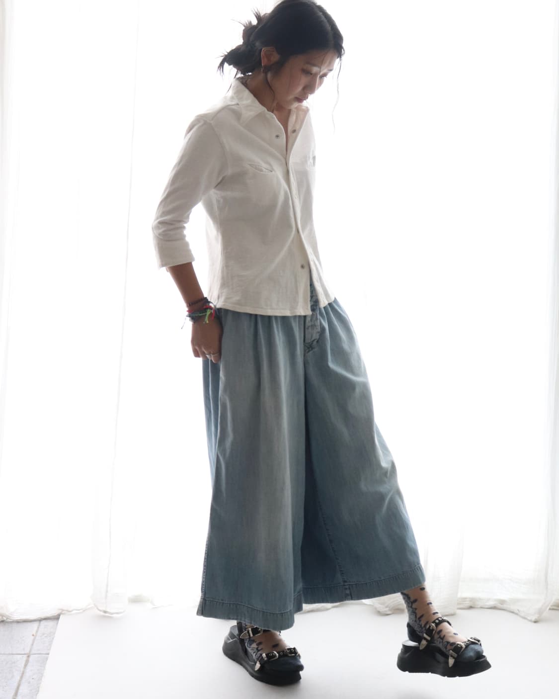 [45rpm] Light Denim Culottes Pants 상품이미지2