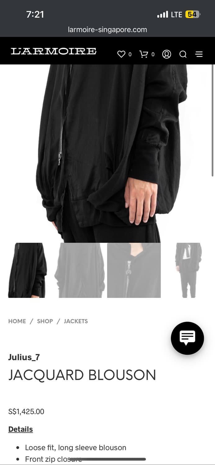 율리우스 20ss 비대칭 집업 자켓 상품이미지7