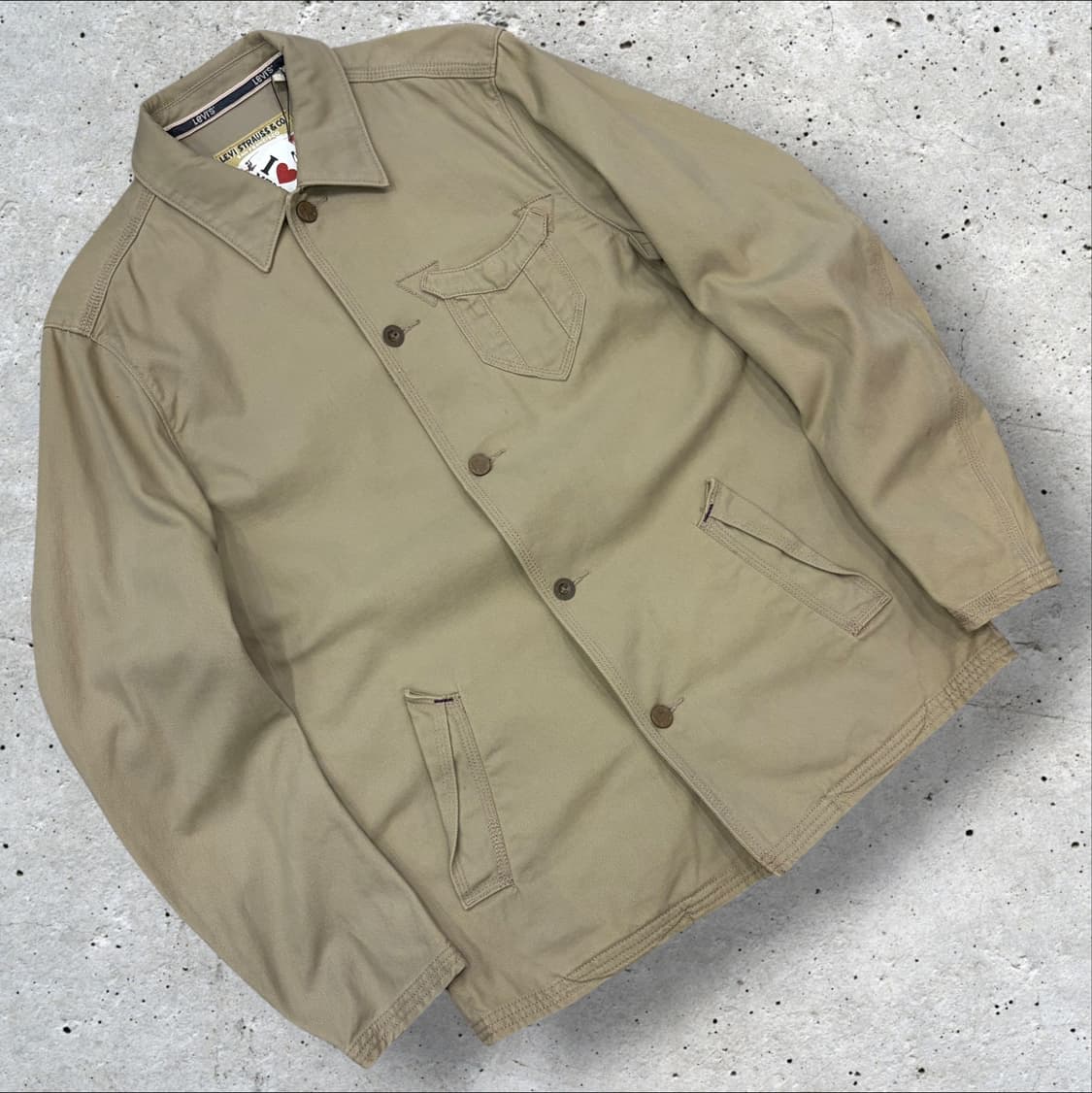 [L] 리바이스 빈티지 워크 베이지 면 자켓 D71 상품이미지1