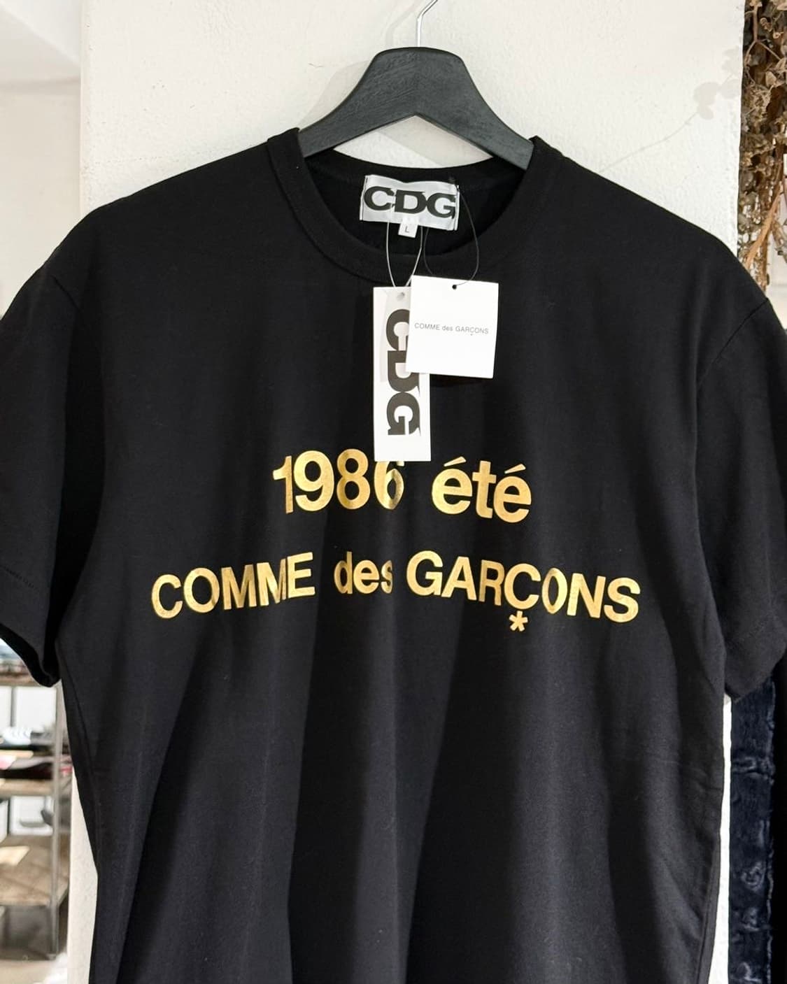 꼼데가르송 블랙 1986 ete 골드 로고 하프티 상품이미지4