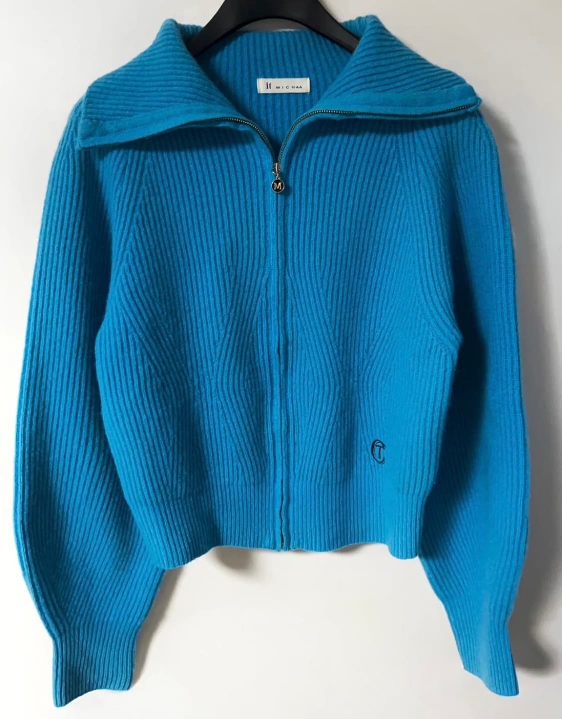 잇미샤 집업 니트 가디건 [블루] 상품이미지1