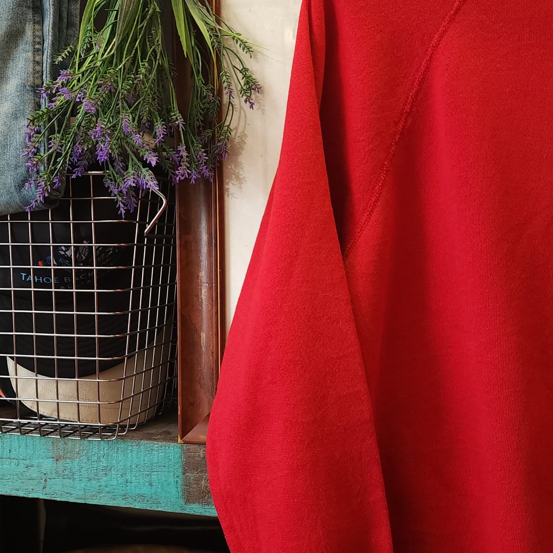 90s TULTEX 빈티지 스웻셔츠 플레인 스웻셔츠 레드 M 상품이미지4