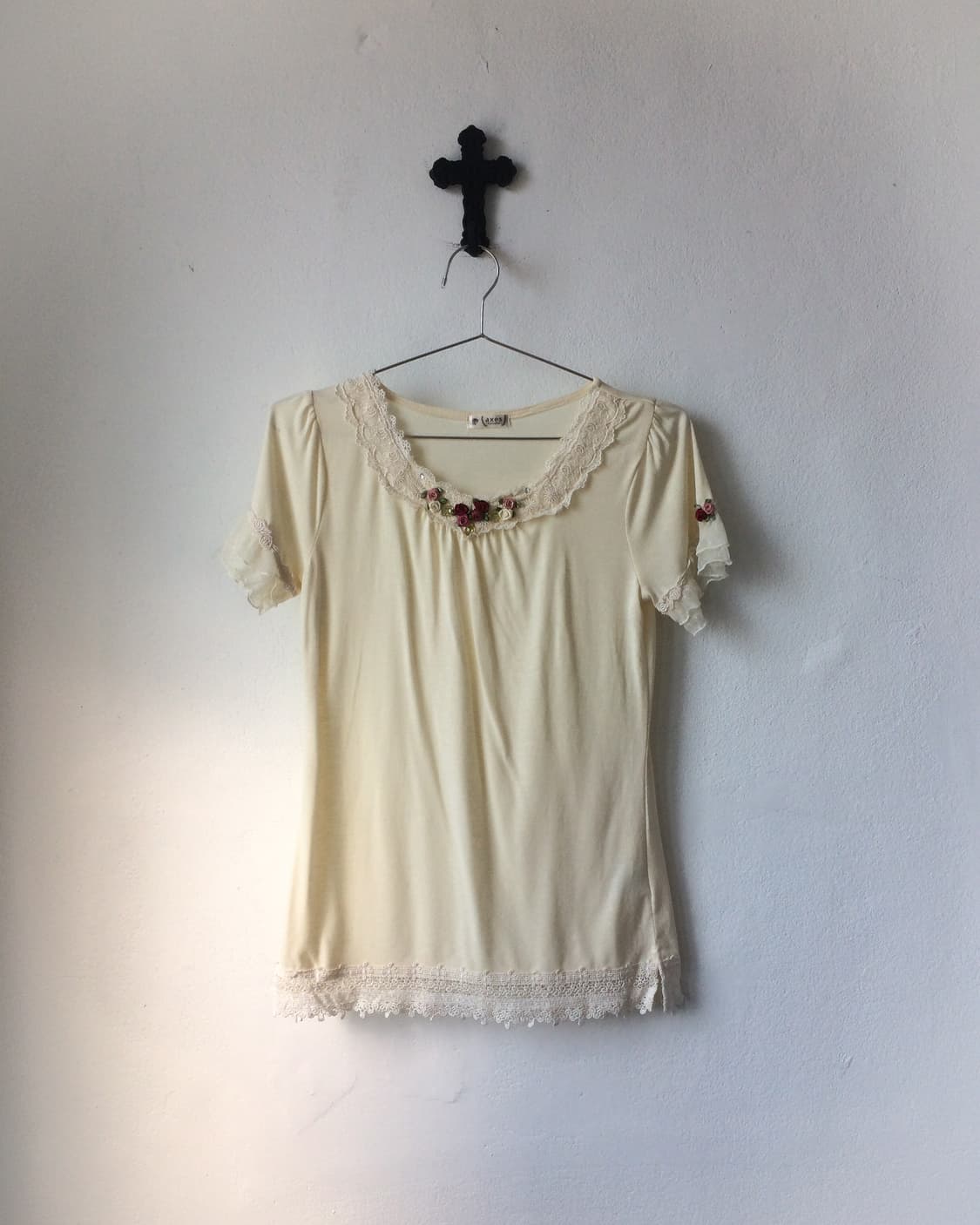 Axes femme lace trimming t shrit 상품이미지2