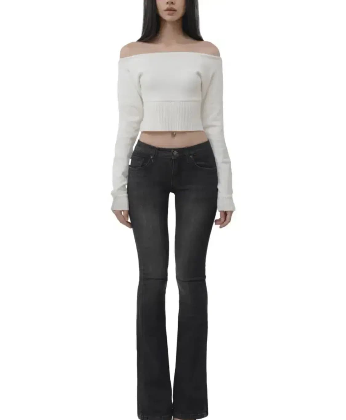 클리시어 다크 초코 로우라이즈 진 M 상품이미지1