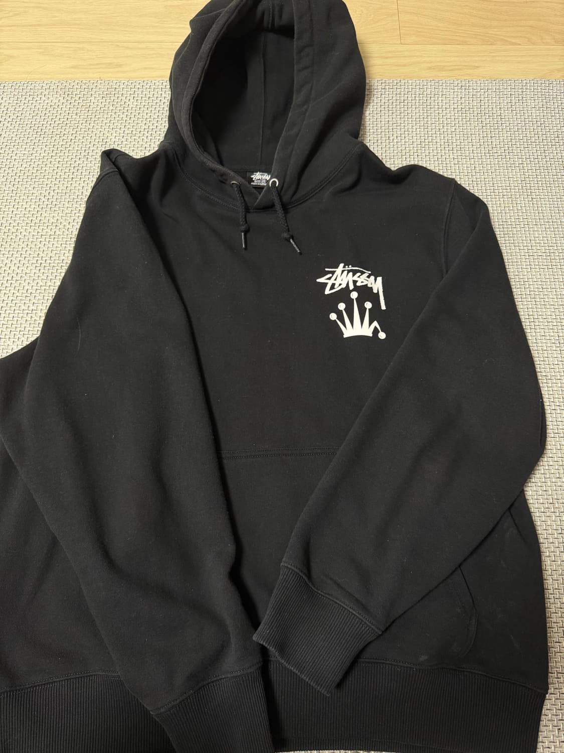 정품 스투시 크라운 후드 블랙M사이즈  상품이미지4