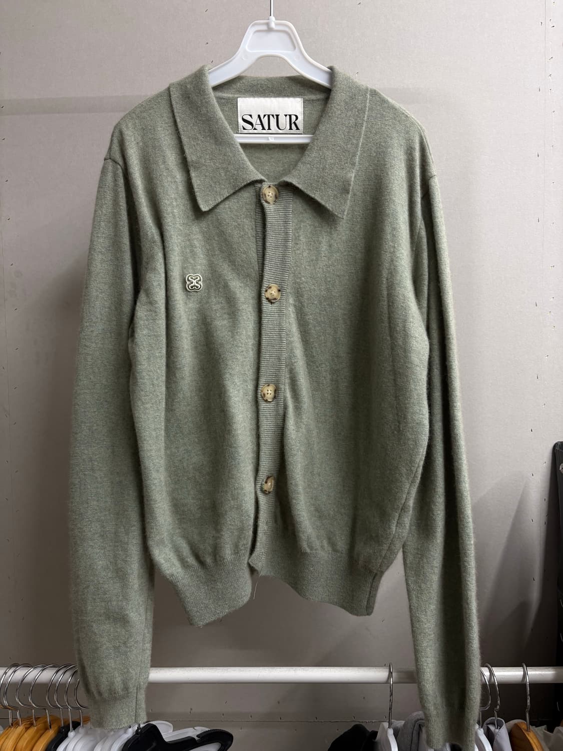 세터 울 그린 가디건 상품이미지2