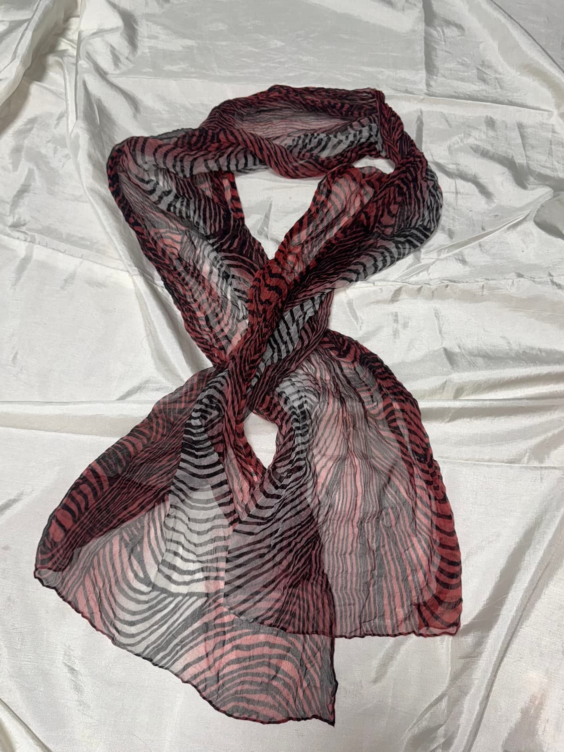 Red color zebra design scarf 상품이미지2