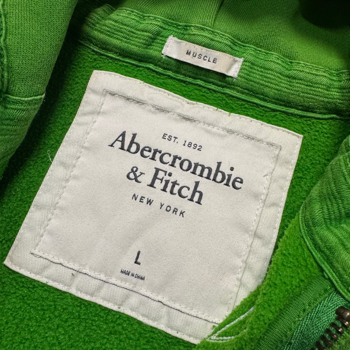 Name : 아베크롬비 그린컬러 포인트로고 그린컬러 후드집업 :) 상품이미지3