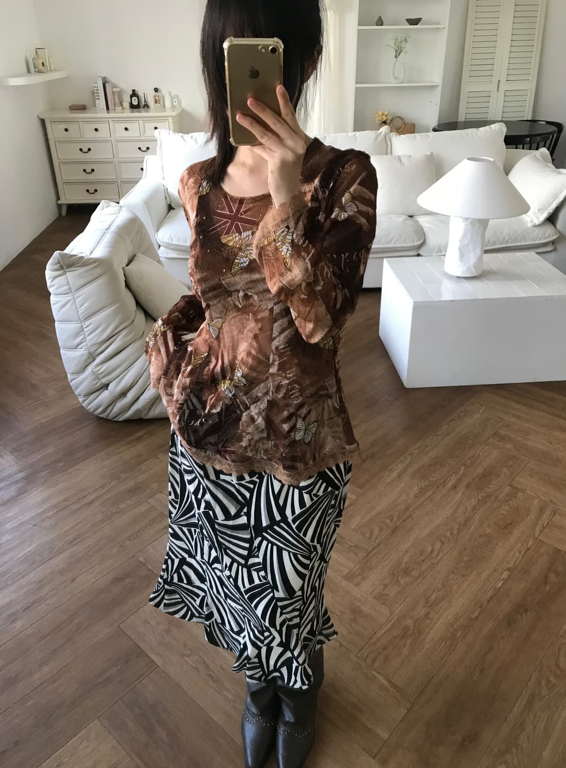 vintage pattern skirt 상품이미지8