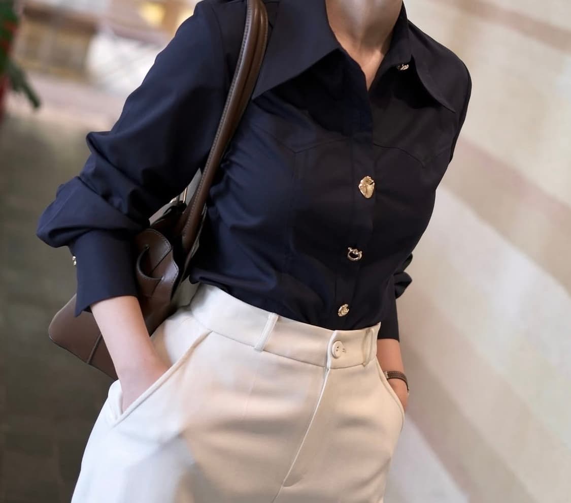 네이비 블루 셔츠 상품이미지3