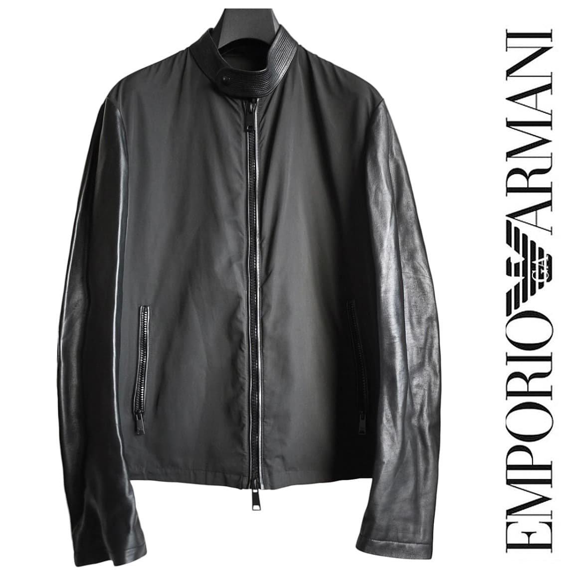 엠포리오 아르마니 2way zip leather  jacket 상품이미지1