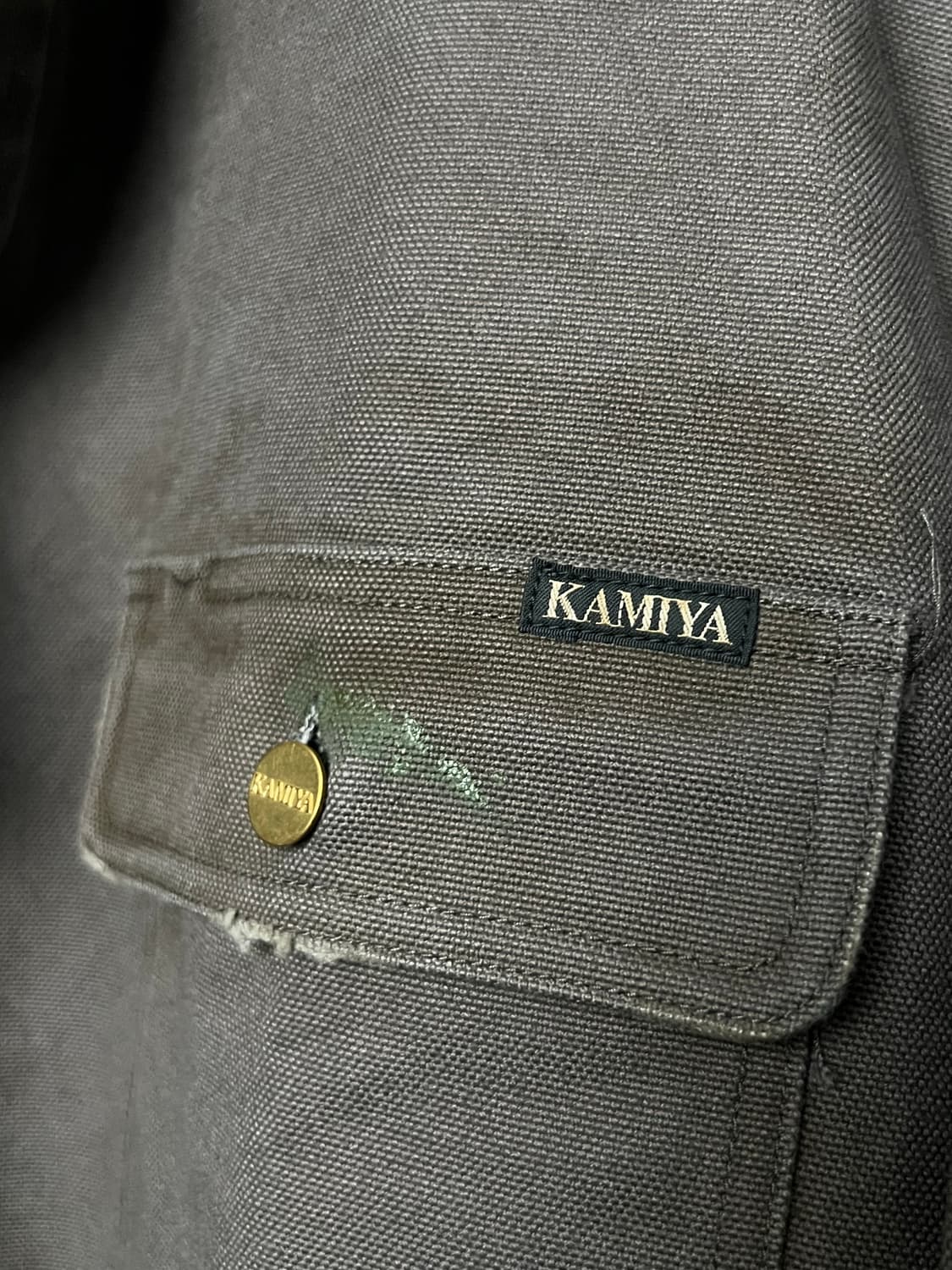 카미야 25SS 보로 덕 페인팅 셔츠 자켓 그레이 상품이미지4