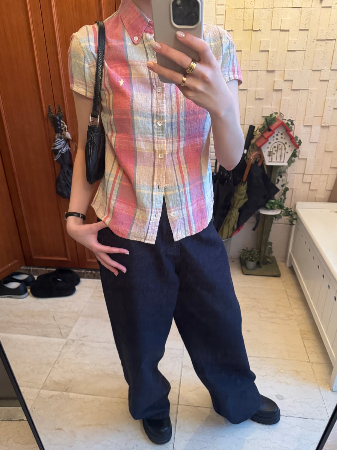 S 폴로 스트라이프 반팔 셔츠 (+착샷) 상품이미지5