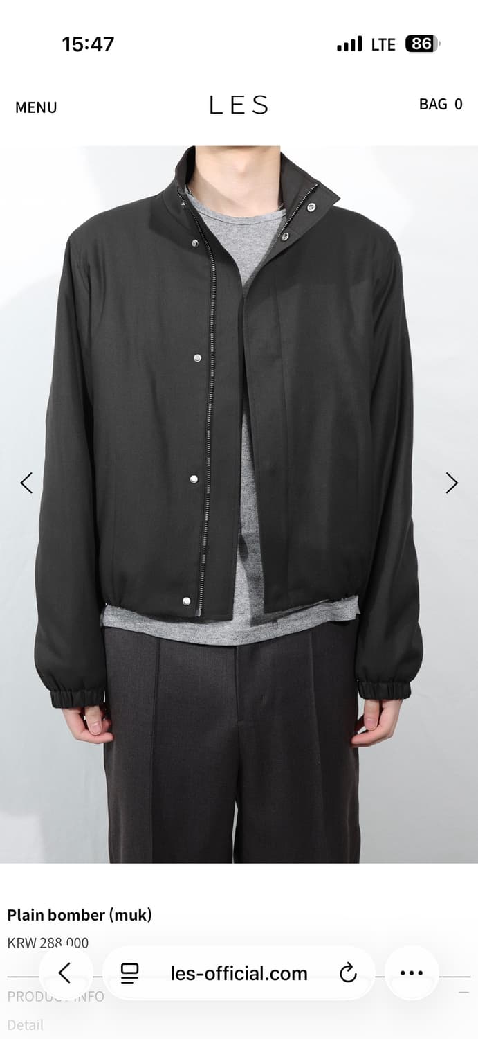 LES 플레인 봄버 먹 상품이미지1