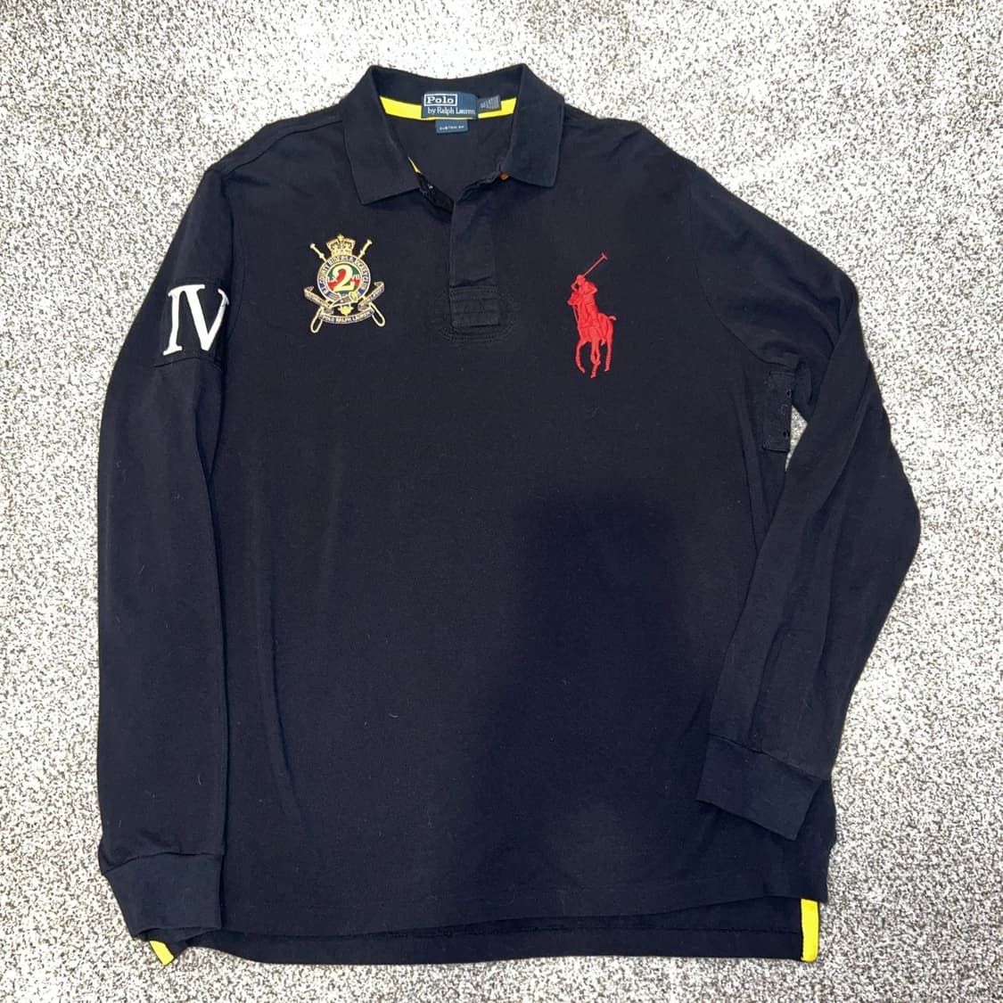 폴로 랄프로렌 빅포니 컨트리 크레스트 긴팔 카라티 블랙 레드 상품이미지1