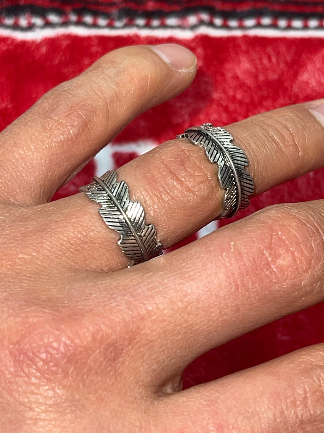 페더 아메카지 반지 남녀공용 오픈링 깃털반지 상품이미지1