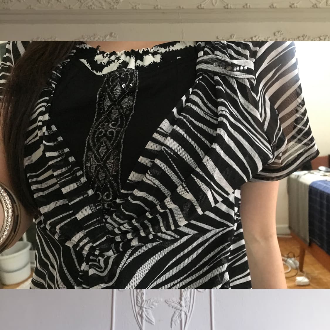 vintage pattern top 상품이미지4