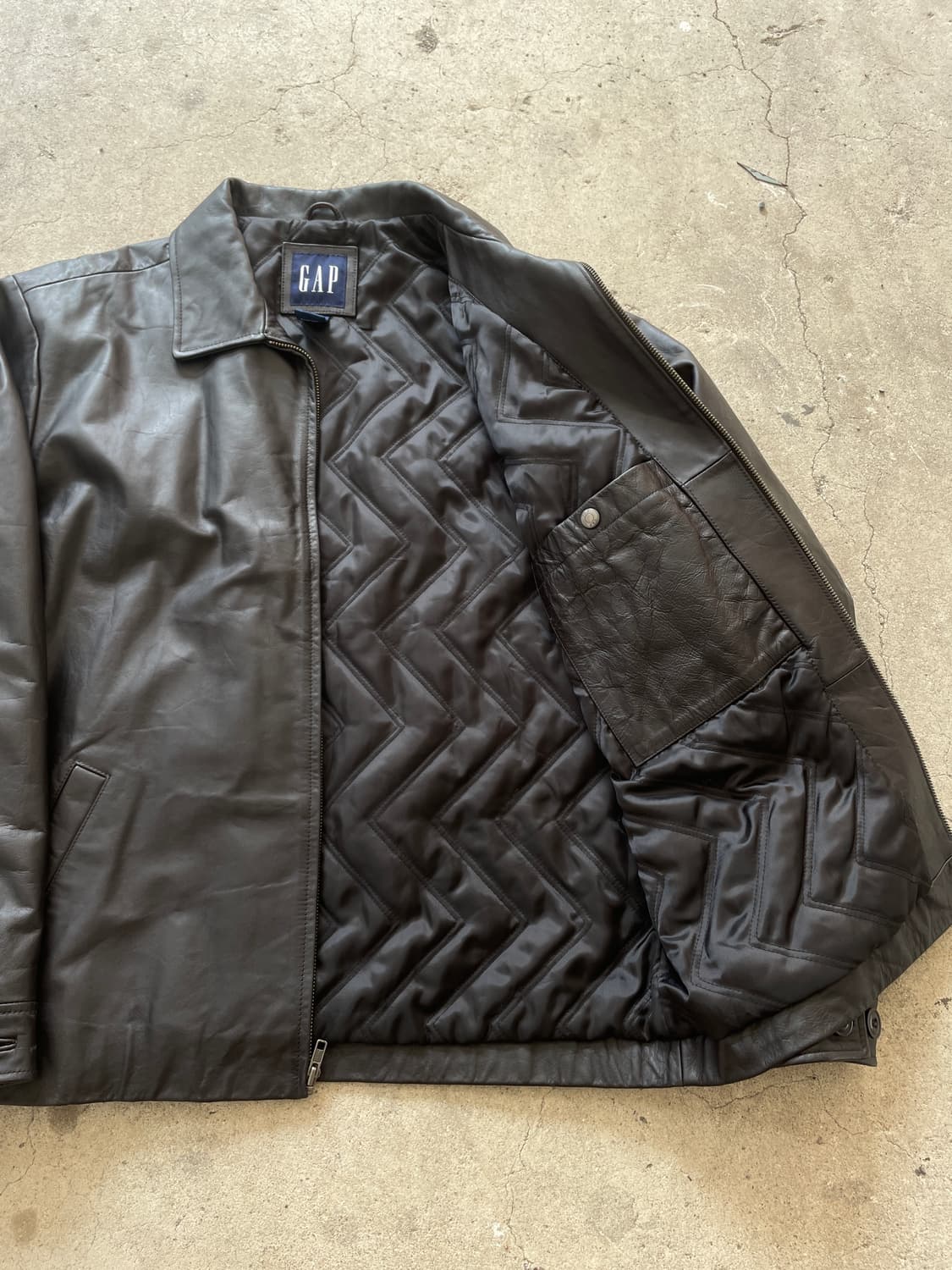 90-00s Old Gap Leather Jacket Dark Brown 상품이미지8