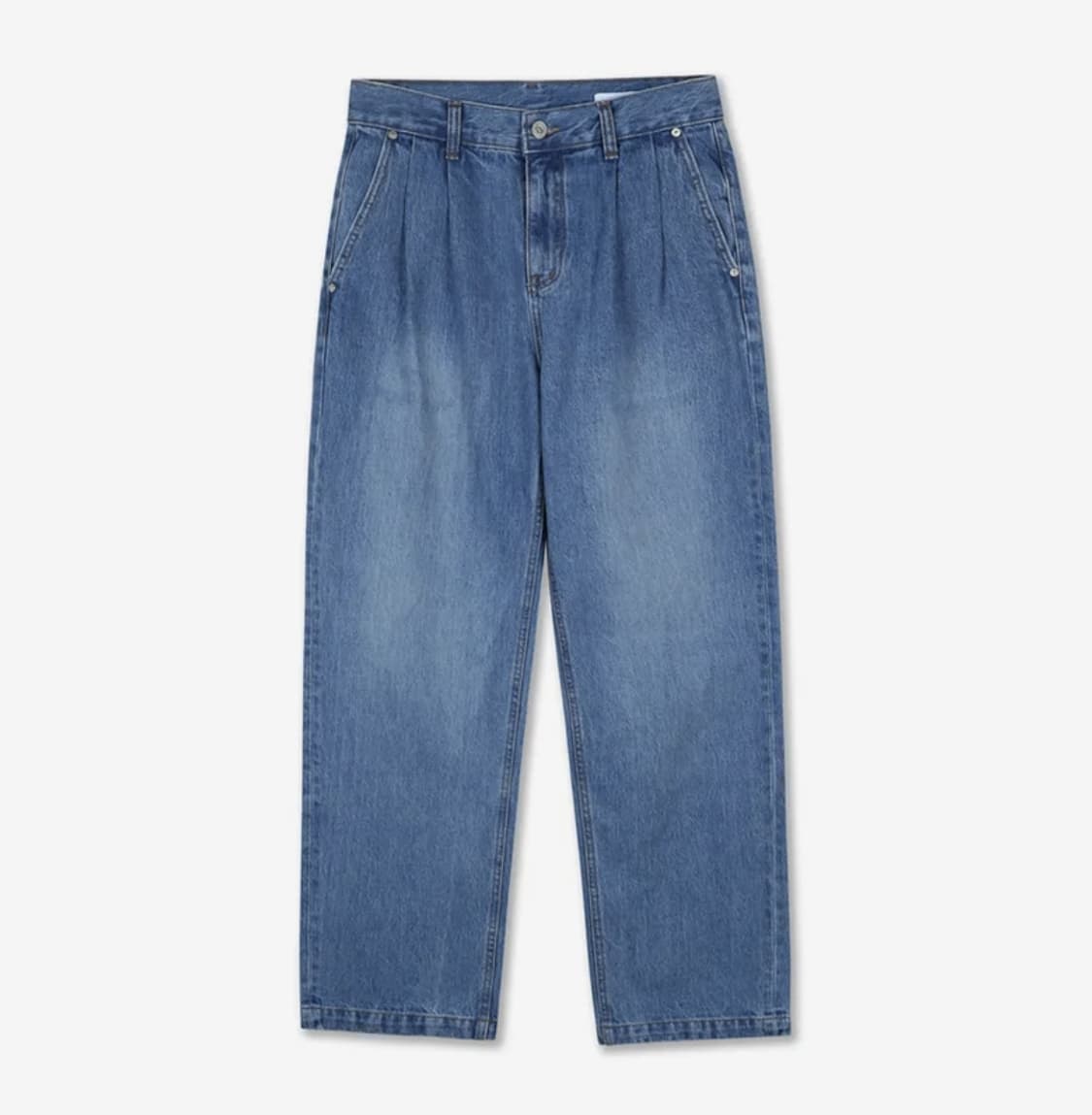 셔터 투턱 와이드 데님 팬츠 L 라이트블루 상품이미지3