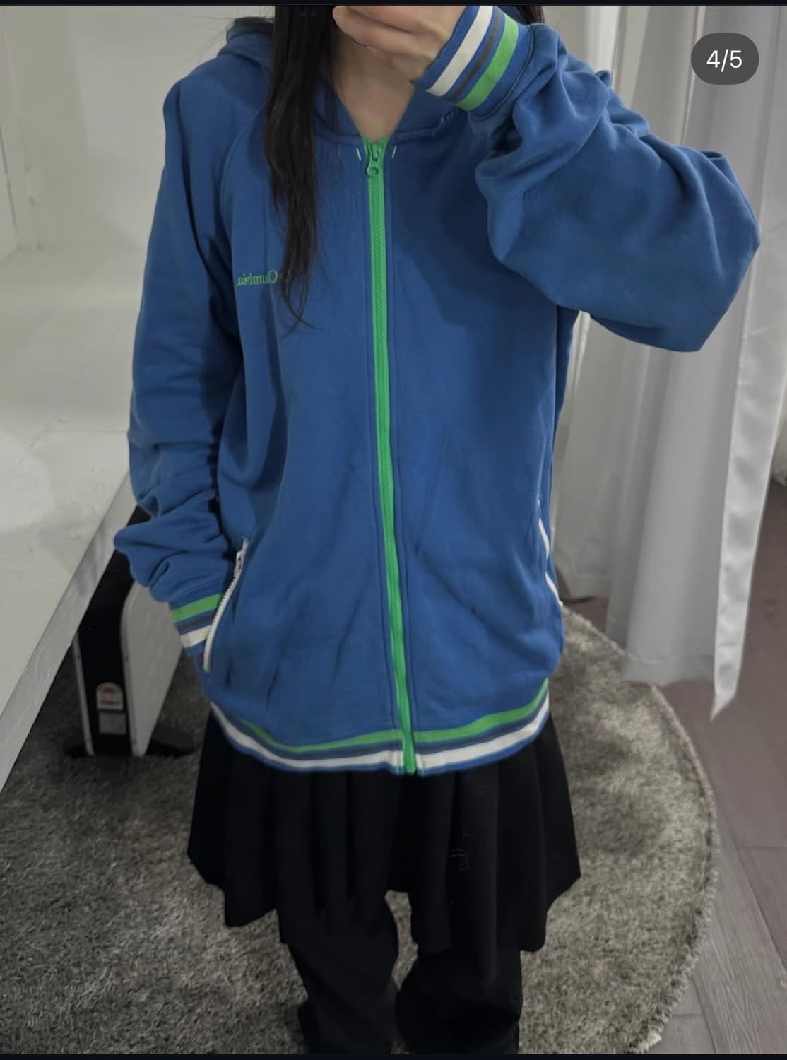 Columbia logo blue hood zipup 상품이미지2