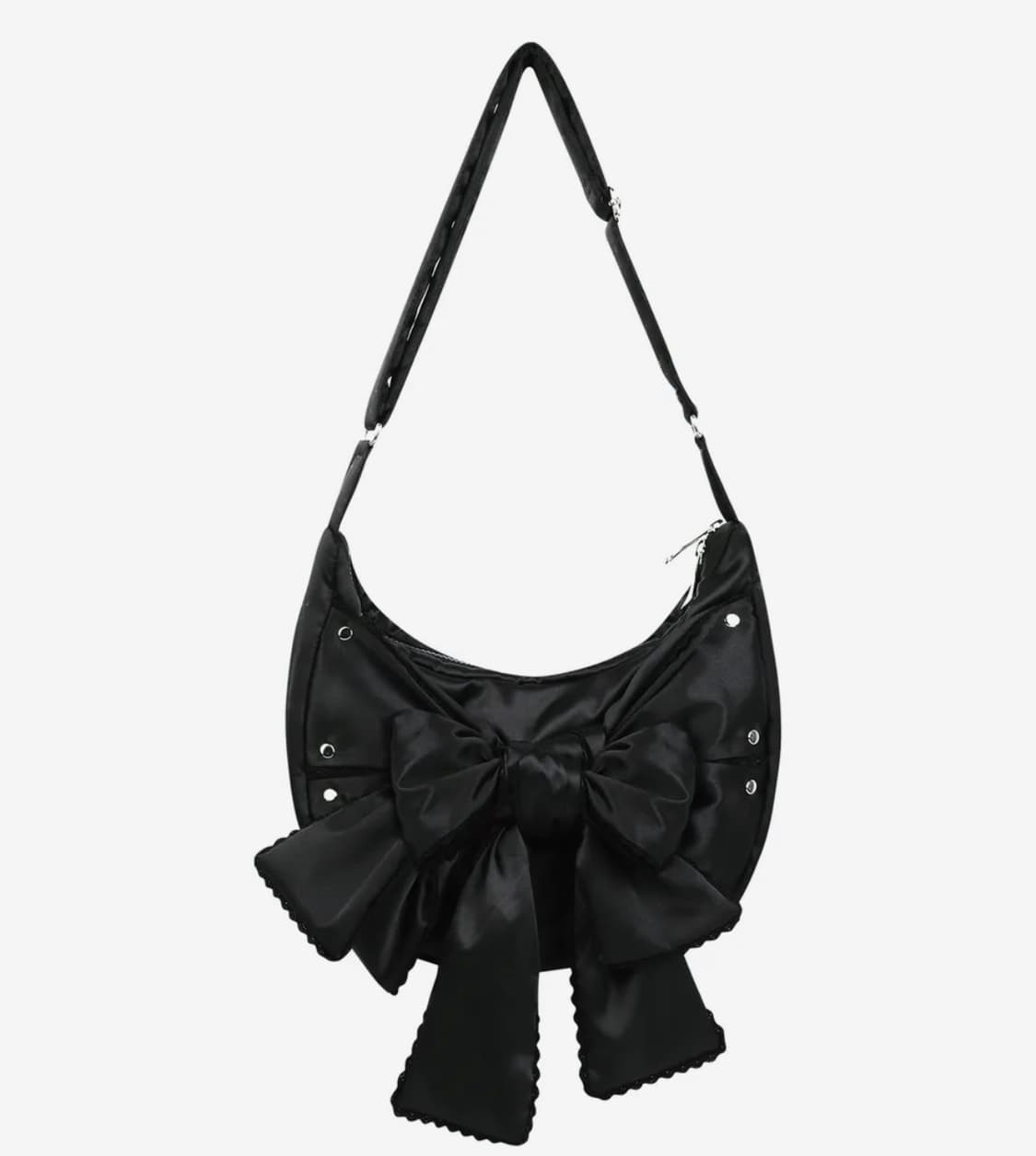이우가마카라스 리본 숄더백 black 상품이미지1