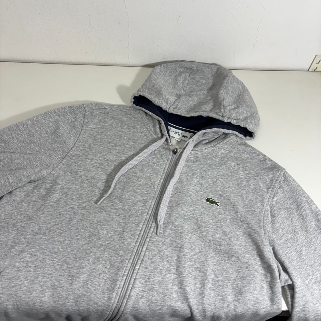 XL 라코스테 그레이 스몰로고 후드집업 상품이미지1