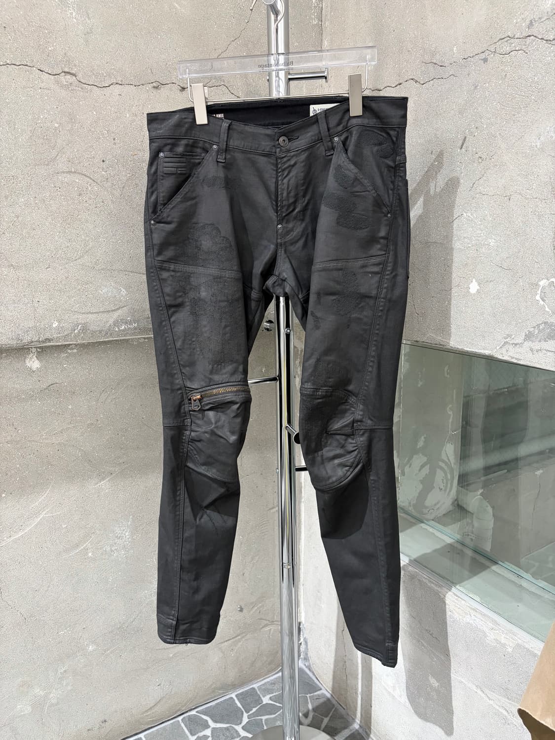지스타 로우 무릎 지퍼 슈퍼슬림 진 상품이미지1