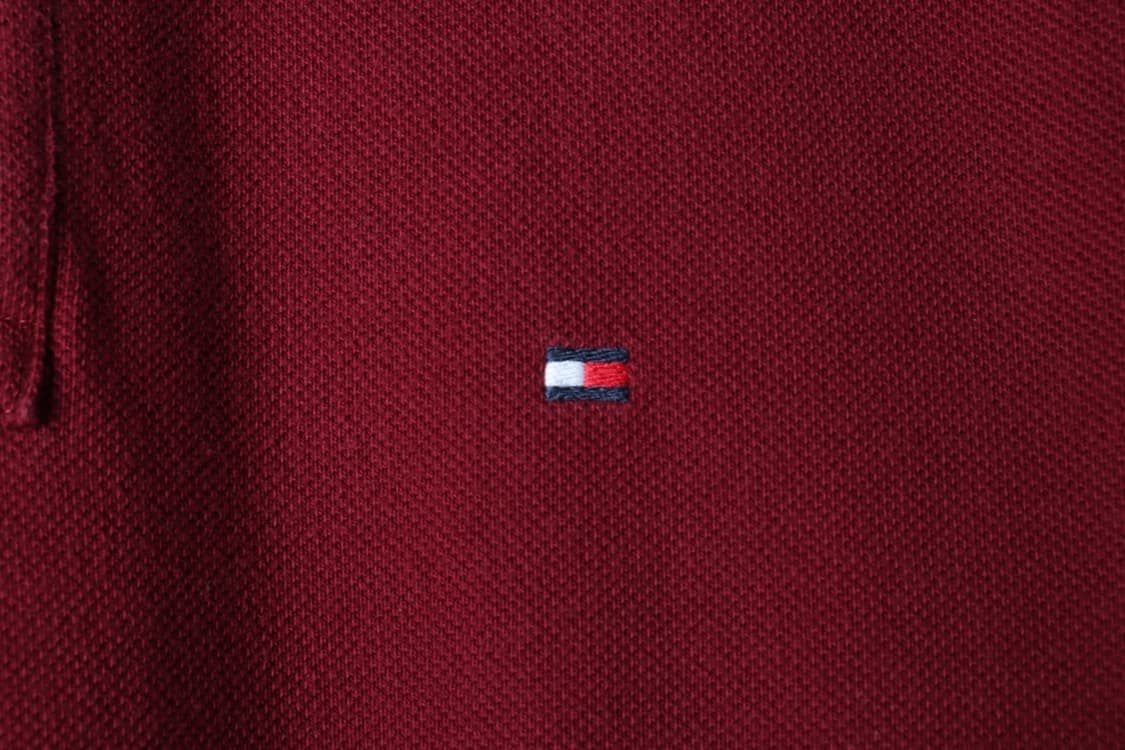 (M-L) 타미힐피거 반팔 카라 티셔츠 스몰로고 버건디-H30254 상품이미지5