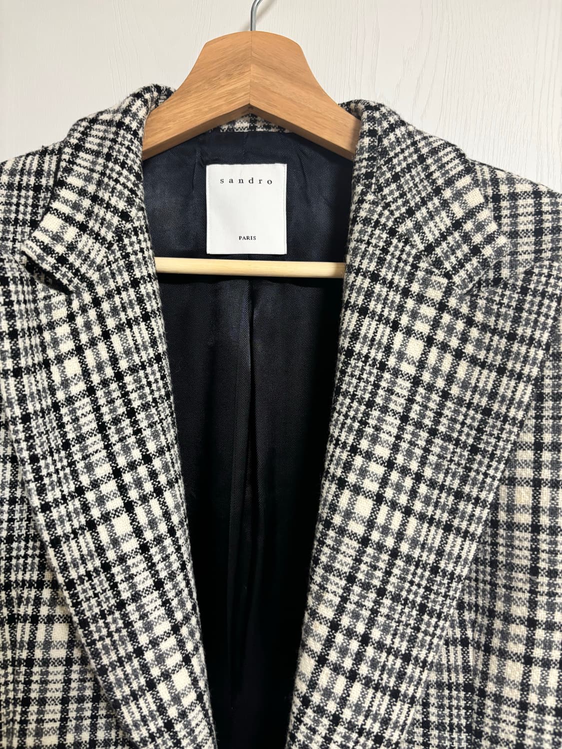Sandro 체크 울 자켓 36사이즈 상품이미지2