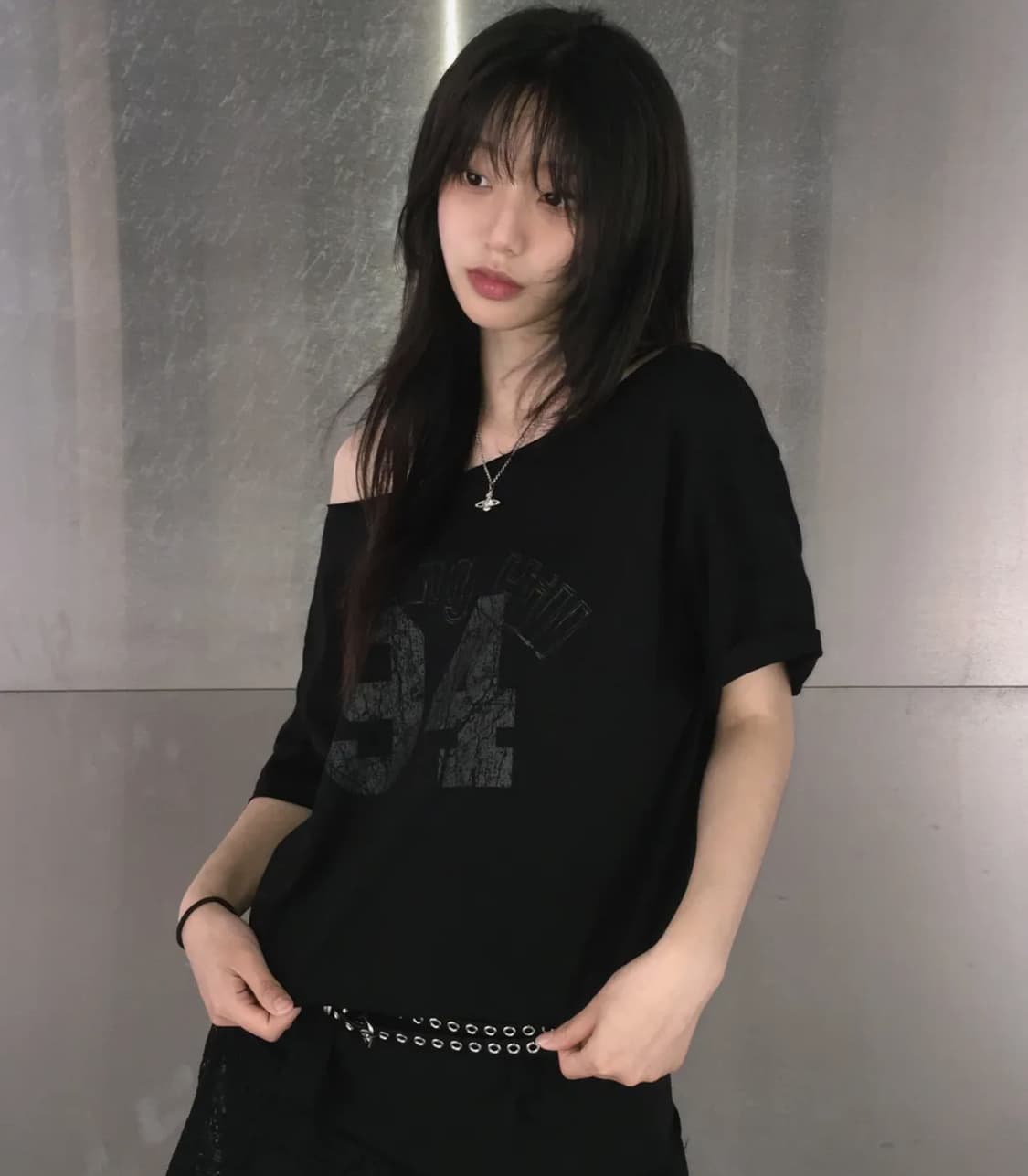 (1회착)칙스 노팅힐 페미닌 원숄더 반팔 그레이 상품이미지1