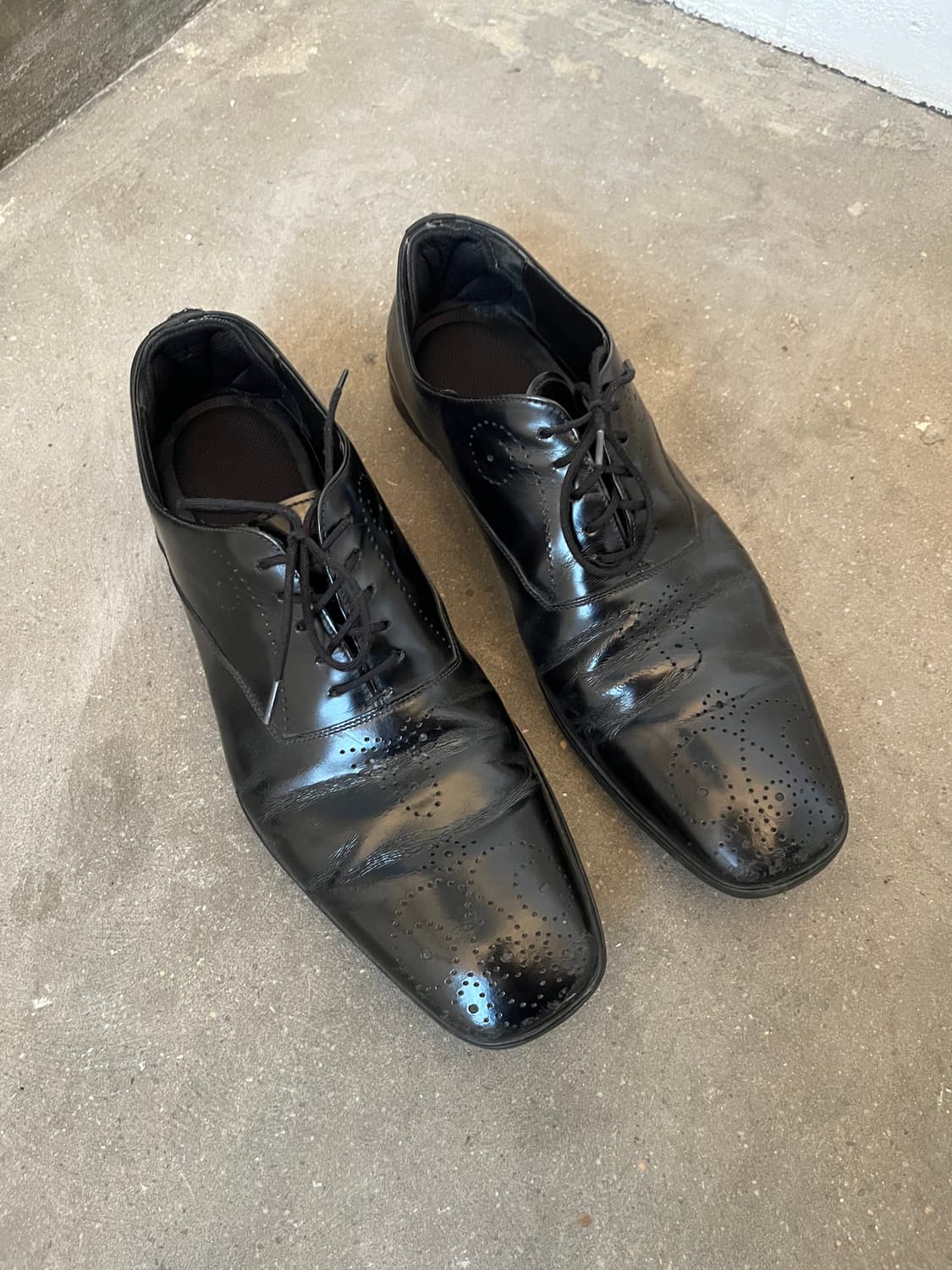 prada 레더 윙팁 스퀘어토 더비 슈즈 상품이미지5