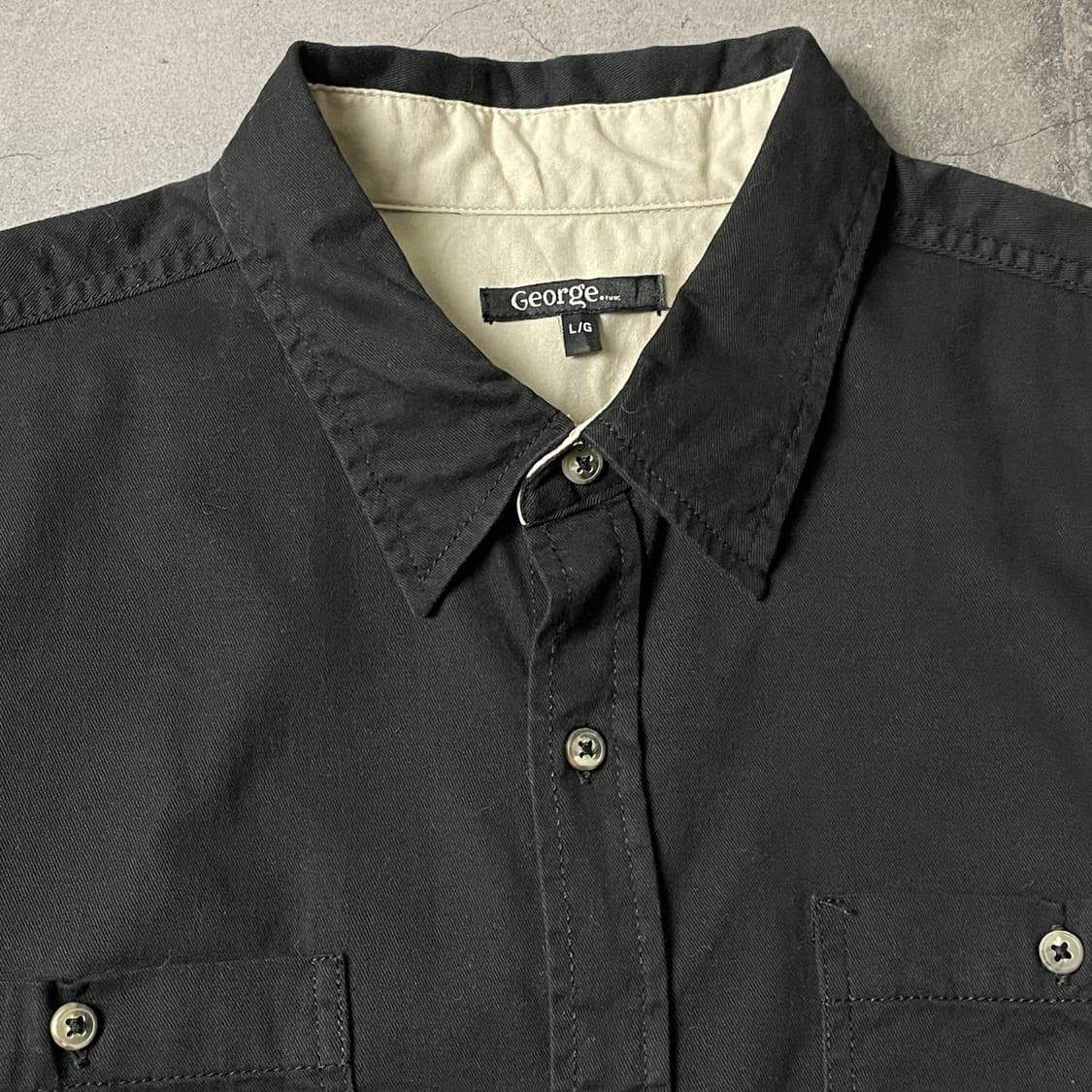 GEORGE 조지 빈티지 블랙 코튼 반팔 셔츠 A00755 상품이미지2