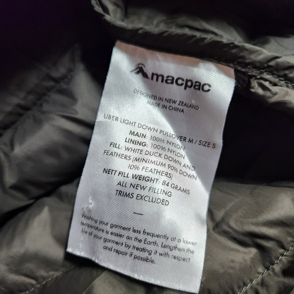 H484 [S] macpac 오리털 반집업 후드 점퍼 상품이미지5