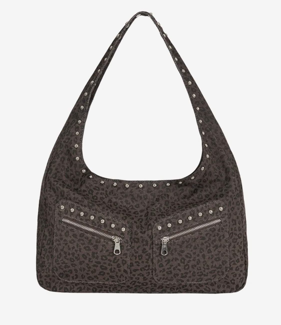 일리고 레오파드 스터드 숄더 백 딥브라운 상품이미지1