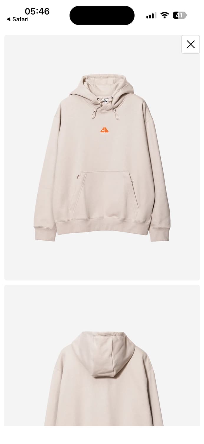 새상품) 나이키 ACG 써마 핏 플리스 풀오버 후드 크림 XL 상품이미지3