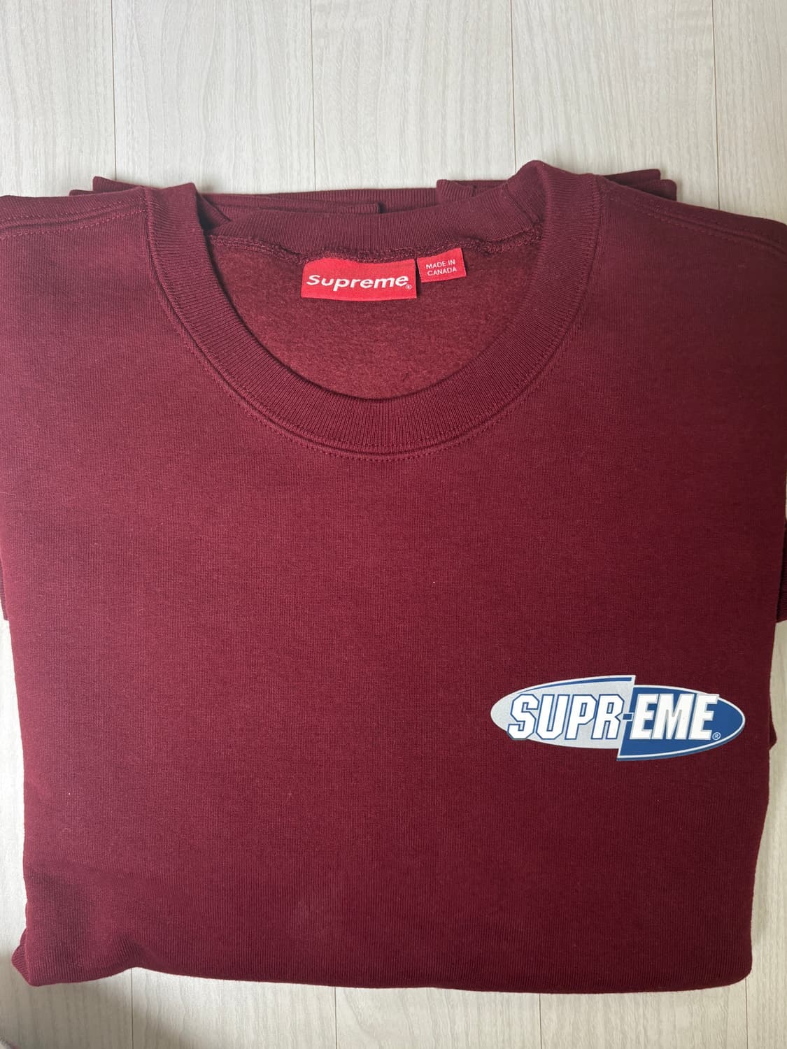 슈프림 크루넥 버건디 L사이즈 상품이미지1