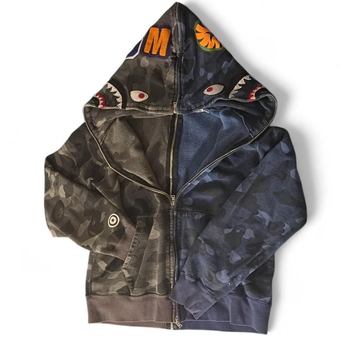 베이프 세퍼레이트 샤크 후드집업 블랙 블루 상품이미지1