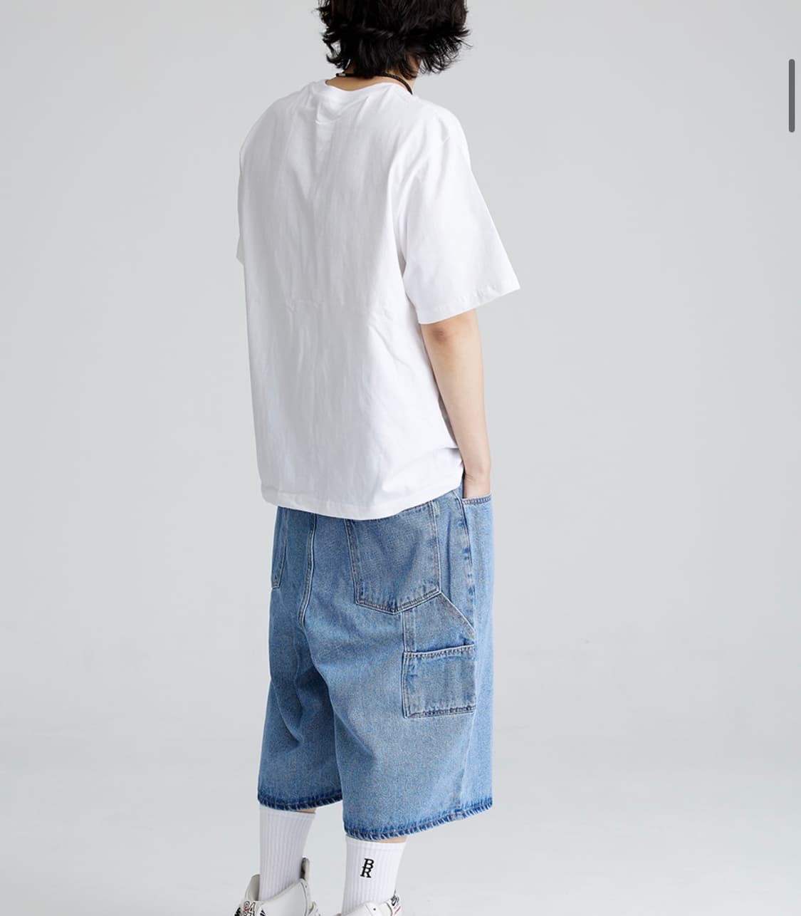 비에스래빗 카펜터 루즈핏 데님 숏팬츠 블루 상품이미지1