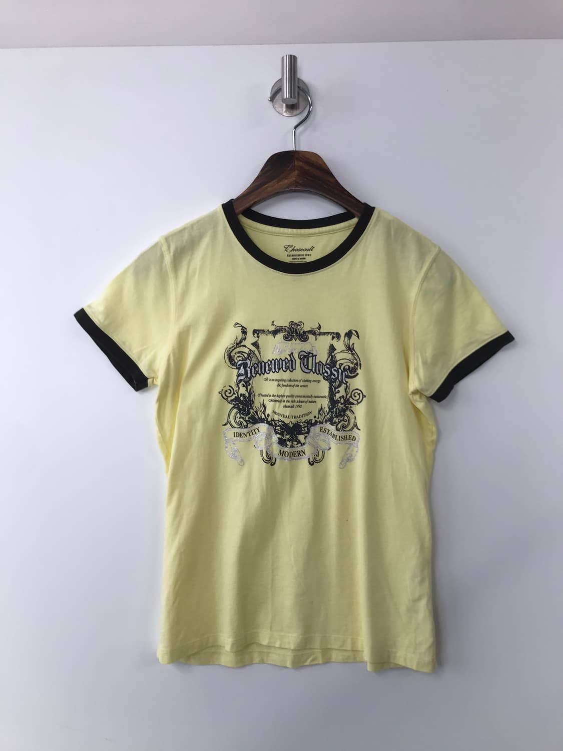 Vintage 빈티지 y2k 와투케 개나리 반팔 링거 티셔츠 상품이미지2