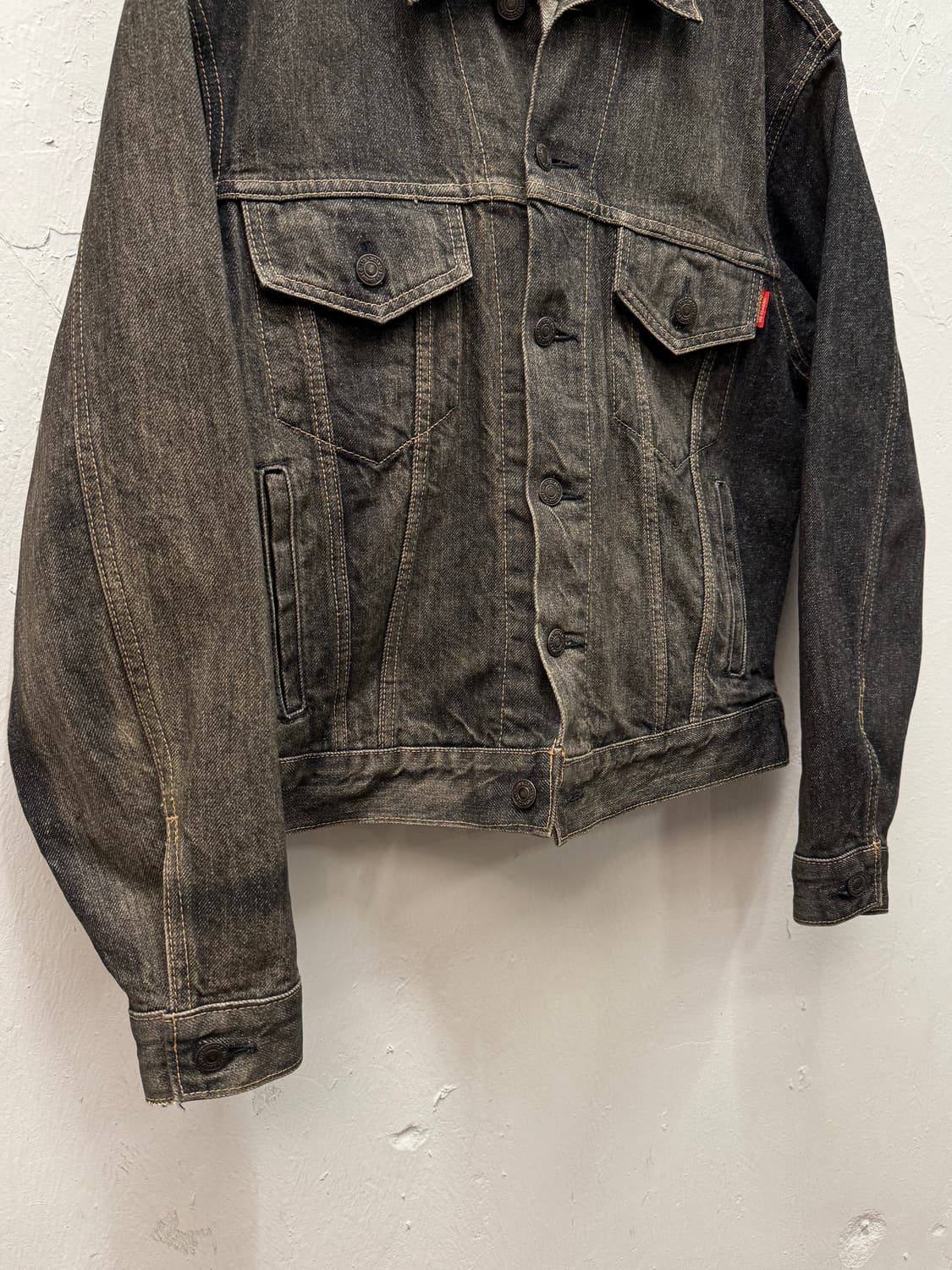 M) EDWIN Classic Black Denim Trucker Jac 상품이미지3