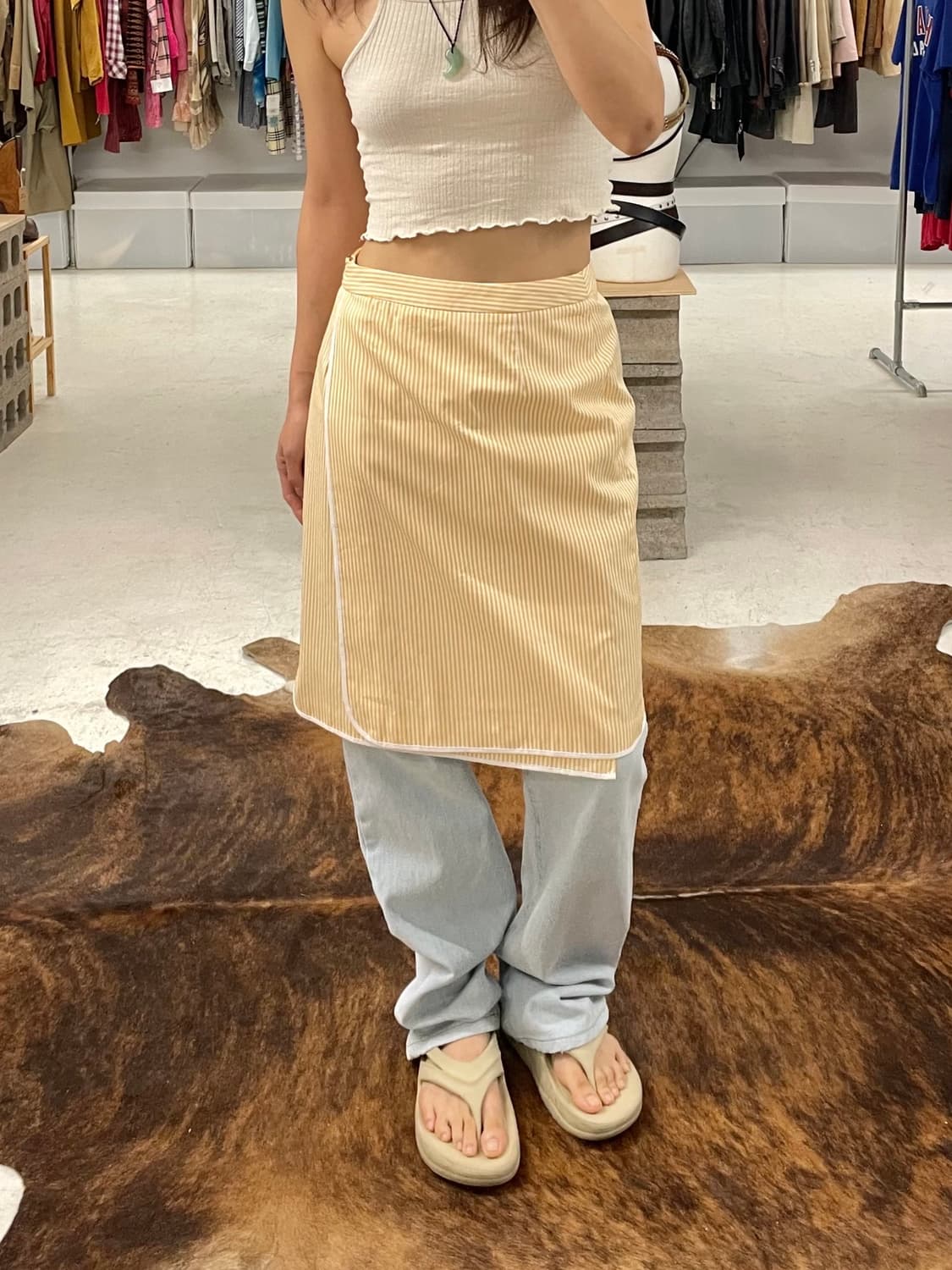 BROOKS BROTHERS belted wrap skirt 상품이미지1