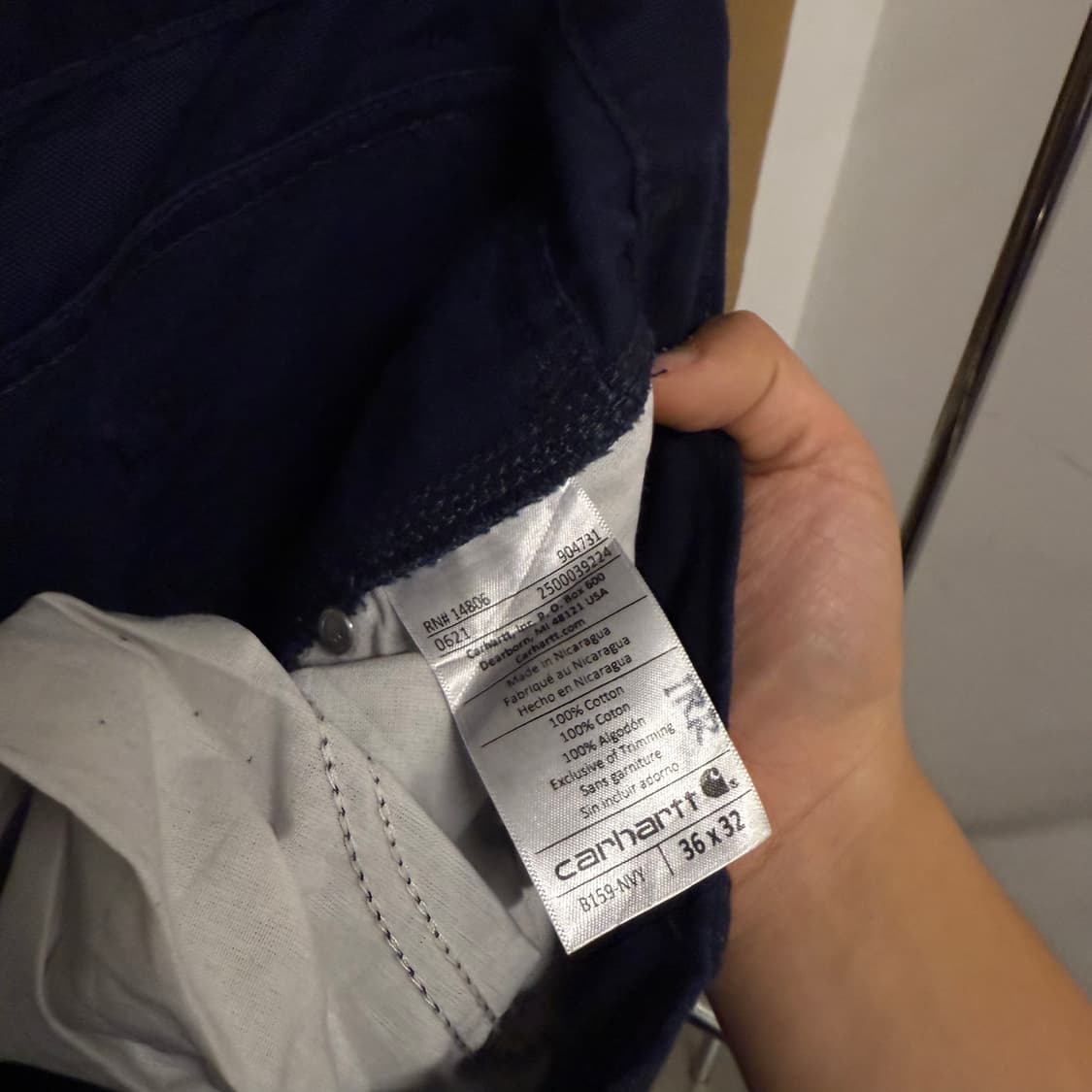 칼하트 오리지널 더티 워싱 워크 웨어 캔버스 페인터 카펜터 팬츠 네이비 상품이미지8