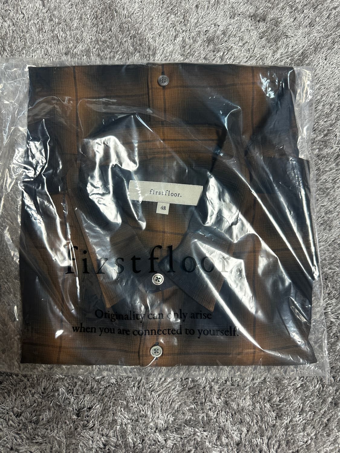 퍼스트플로어 브라운 체크 옴브레 셔츠 48 사이즈 상품이미지2