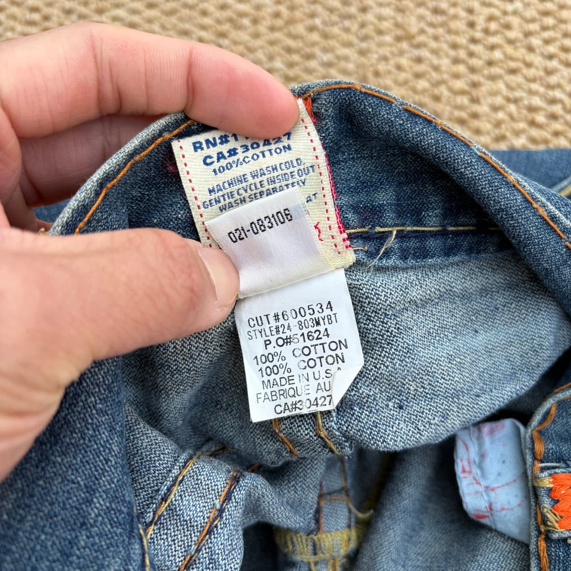 USA 트루릴리전 데미지 워싱 부츠컷 데님 팬츠 상품이미지7